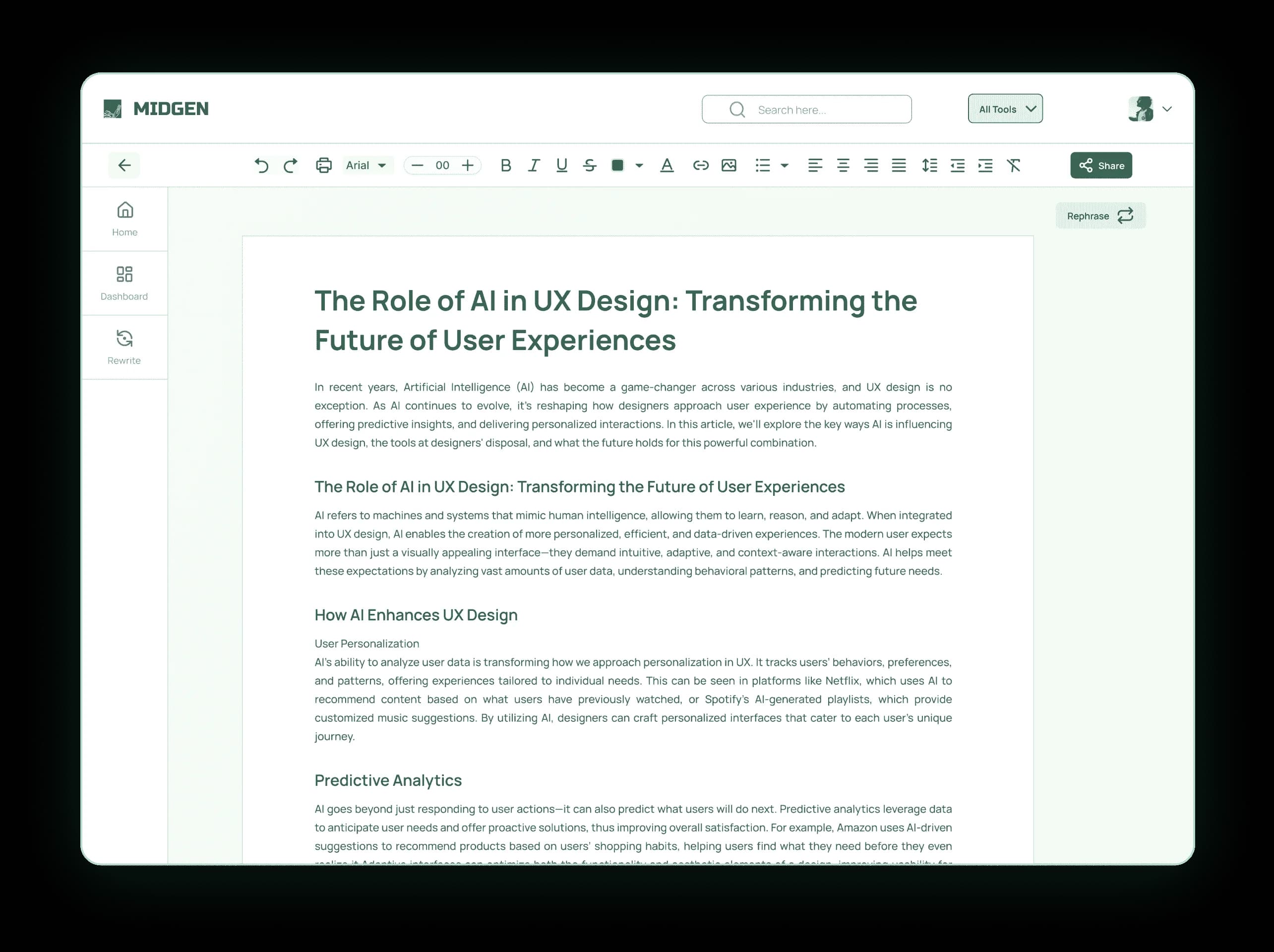 Midgen Editor Interface