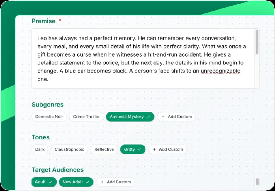 How novel writer works - step 1